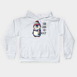 Too Cool To Fly Cute Penguin Kids Hoodie